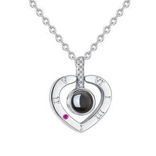 Load image into Gallery viewer, 100 Languages Love Necklace Heart Pendant Wedding Romantic I Love You Projection Necklace for Women Girl Friend Ladies Gifts