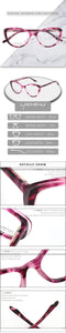 Acetate Cat Eye Women's Decorative Glasses Transparent Round Prescription Glasses Without Diopter Unusual Female Eyeglasses