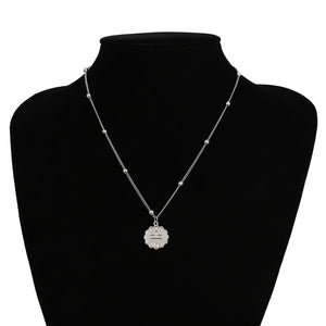 Constellation Carve Coin Pendant Necklace Simple Copper Leo Beads Clavicle Chain Necklace Sexy Couple Jewelry