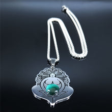 Load image into Gallery viewer, AFAWA Forest Goddess Stainless Steel Chain Necklace for Women Silver Color Statement Necklace Jewelry cadenas mujer N3323S02