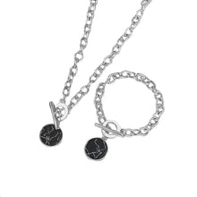 Carica l&#39;immagine nel visualizzatore di Gallery, Minimalist Casual Neck Chain Necklaces for Women Round Marble Pendants Hiphop Female Fashion Jewelry Necklace Naszyjnik