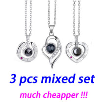 Load image into Gallery viewer, 100 Languages Love Necklace Heart Pendant Wedding Romantic I Love You Projection Necklace for Women Girl Friend Ladies Gifts