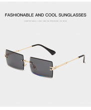 Load image into Gallery viewer, Small Rectangle Sunglasses Women Rimless UV400 Eyewear Vintage Sun Glasses Men Driving Women's Glasses Lunette de soleil femme