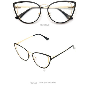 square oval cat eye metal optical prescription eyeglasses frames customizable fashion clear  fake glasses women without diopters