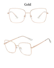 Carica l&#39;immagine nel visualizzatore di Gallery, oversized square glasses frame women fashion high quality clear lens New luxury brand Metal Frame Eyeglasses Frames For Women