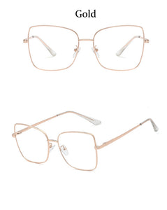 oversized square glasses frame women fashion high quality clear lens New luxury brand Metal Frame Eyeglasses Frames For Women