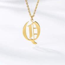Load image into Gallery viewer, Old English Letter Initial Necklaces For Women Men Gold Silver Color Stainless Steel Chain Male Female Pendant Necklace Jewelry