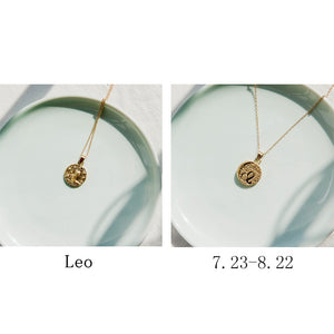 Gold Color 12 Constellation Coins Necklaces & Pendants Women Virgo Taurus Leo Short Chain Necklace Girls Gemini Celestial