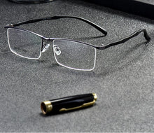 Load image into Gallery viewer, Business Men Browline Half Rim Glasses Frame Metal Alloy Eyeglasses Optical Eyewear Men&#39;s Spectacles Prescription Frames