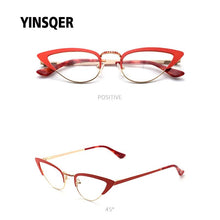 Carica l&#39;immagine nel visualizzatore di Gallery, Occhiali da vista di marca retrò Occhiali da vista miopia Occhiali alla moda Cat Eye Occhiali finti Montatura per occhiali da vista femminili per le donne 