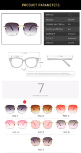 Moda nuovo designer di marca occhiali da sole quadrati senza cornice moda donna metallo senza montatura lenti sfumate occhiali da sole femminili Oculos 2022 