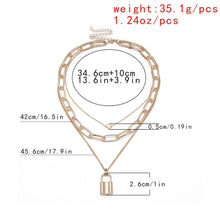 Carica l&#39;immagine nel visualizzatore di Gallery, Multi Layer Lover Lock Pendant Choker Necklace Steampunk Padlock Heart Chain Necklace Collier Best Couple Jewelry Gift