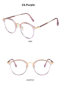 Round Anti Blue Light Computer Glasses Women Men Prescription Reading Ladies 2022 Eyeglasses Frame Radiation Protection Lens