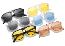 Load image into Gallery viewer, Oversized Square Sunglasses Women Retro Nail Decoration Blue Yellow Clear Lens Men Fashion Outdoor Driving Sun Glasses