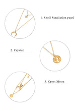 Carica l&#39;immagine nel visualizzatore di Gallery, Collana con ciondolo in oro con croce multistrato bohémien per donna, collane girocollo con lettera punk 2020, regalo per gioielli con parole di moda