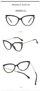 Blue Light Blocking Glasses Women Computer Glass High Quality Transparent Cat Eye Eyeglasses Frame Men Optical Glasse Frame