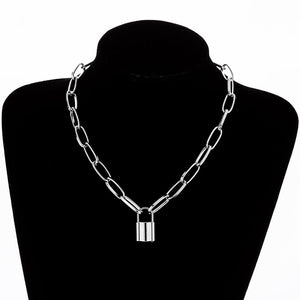 Multilayer Lock Chain Necklace Punk 2020 Padlock Key Pendant Necklace Women Girl Fashion Gothic Party Jewelry