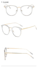 Load image into Gallery viewer, Transparent Cat Eye Glasses Frames Women Men Vintage Clear Optical Round Eyeglasses Metal Myopia Frame