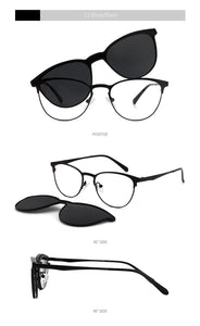 Vintage Cateye Sunglasses Women Clip on Brand Designer Optical Myopia Eyeglass Frame Prescription glasses Multifunction