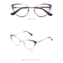 Load image into Gallery viewer, Prescription Glasses Women&#39;s Eyeglasses With Frame Myopia Clear Optical Female Eyewear Metal Cat Eye Round Fake Glasses