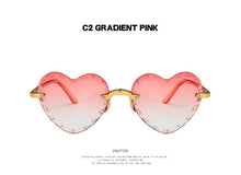 Carica l'immagine nel visualizzatore di Gallery, Ladies Heart Shaped Sunglasses metal Women Brand Designer Fashion Rimless Gradient Sun Glasses Oculos UV400