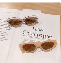 Load image into Gallery viewer, Ins Popular Fashion Small Cat Eye Sunglasses Woman Vintage Oval Eyewear Men Champagne Tea Sun Glasses Shades UV400