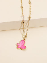 Carica l'immagine nel visualizzatore di Gallery, Korean Blue Gradient Butterfly Necklace for Women Girls Silver Color Rainbow Butterflies Pendant Choker Necklaces Jewelry Gift