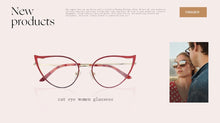 Load image into Gallery viewer, Optical Fashionable Women&#39;s Prescription Glasses Luxury Brand Fake Glasses Cat Eye Female Round Eyeglasses With Frame YINSQER