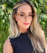 Load image into Gallery viewer, Plastic Titanium Anti Blue Glasses Frames Cat Eye Women Optical Fashion Computer Glasses