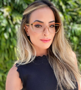 Plastic Titanium Anti Blue Glasses Frames Cat Eye Women Optical Fashion Computer Glasses