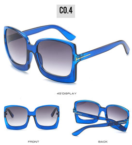 New Fashion Oversized Women Sunglasses Brand Designer Plastic Female Big Frame Gradient Sun Glasses UV400 gafas de sol mujer