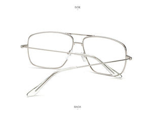 Vintage Gold Metal Frame Eyeglasses Mens Womens Sun glasses Retro Square Optical Lens Eyewear Nerd Clear Lens Glasses