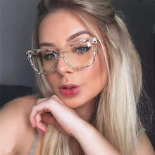 Load image into Gallery viewer, Square Cat Eye Oversized Eyeglasses Women Multi-section Trending Brand Design Optical Computer Glasses Oculos De Sol Okulary