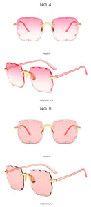 Moda nuovo designer di marca occhiali da sole quadrati senza cornice moda donna metallo senza montatura lenti sfumate occhiali da sole femminili Oculos 2022 