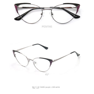 Cat Eye Women's Eyeglasses With Frames Luxury Female Fake Glasses Without Diopters Optical Prescription Eyewear Fashion Brand
