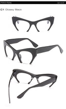 Carica l&#39;immagine nel visualizzatore di Gallery, Retro Women Half Frame Cat Eye Glasses Frames Fashion Optical Frame