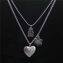 Load image into Gallery viewer, Punk Rock Flower Bear Heart Pendant Necklace Hip Hop Fashion Jewelry Cool For Women Girl Gifts Accessories Party Nightclub Gifts