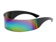 Load image into Gallery viewer, Fashion Siamese Futuristic Wrap Around Monob Costume Sunglasses Luxury Brand Designer Mask Novelty Glasses Purple Blue Goggle