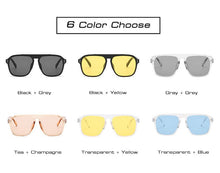 Load image into Gallery viewer, Oversized Square Sunglasses Women Retro Nail Decoration Blue Yellow Clear Lens Men Fashion Outdoor Driving Sun Glasses