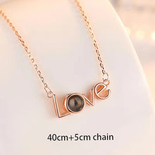 Load image into Gallery viewer, 100 Languages Love Necklace Heart Pendant Wedding Romantic I Love You Projection Necklace for Women Girl Friend Ladies Gifts