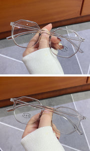 1PC Blue Light Blocking Frame Glasses Computer Mobile Phone Goggles Retro Polygon Ultralight Student Flat Glasses Wholesale