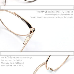 Prescription Glasses Women's Eyeglasses With Frame Myopia Clear Optical Female Eyewear Metal Cat Eye Round Fake Glasses