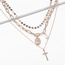 Load image into Gallery viewer, Vintage Gold Portrait Coin Pearl Pendant Necklaces For Women Bohemia Fashion Muklltilayer Pearl Long Necklace 2020 Jewelry