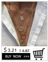 Carica l&#39;immagine nel visualizzatore di Gallery, Punk Multi Layered Pearl Choker Necklace Collar Statement Virgin Mary Coin Crystal Pendant Necklace Women Jewelry