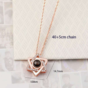 100 Languages Love Necklace Heart Pendant Wedding Romantic I Love You Projection Necklace for Women Girl Friend Ladies Gifts