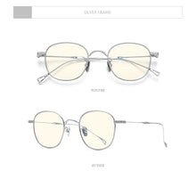 Load image into Gallery viewer, Anti Blue Light Blocking Glasses Women  Vintage Round Antiblue UV Rays Computer Gaming Titanium Eyeglasses Men