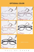 Load image into Gallery viewer, Transparent Retro Double Beam Flat Glasses Myopia Glasses Frame Trend Men And Women Art Glasses Frames Optical Eyewear D138