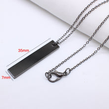 Load image into Gallery viewer, New Black Rectangle Pendant Necklace Men Trendy Simple Stainless Steel Men&#39;s necklace collana Kolye Bijoux Collar collier homme