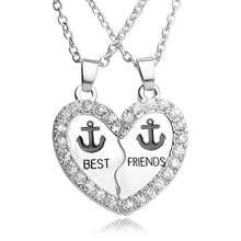 Carica l&#39;immagine nel visualizzatore di Gallery, Fashion Best Friends Honey Love Couple Pendant Necklace 2 Pcs/ Set Rainbow Broken Heart BFF Good Friends Friendship Jewelry Gift