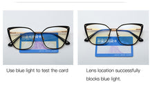 Load image into Gallery viewer, Clear Glasses Frame Computer Cell Phone Women Cat Eye Anti Blue Light Metal Eyewear Blocking Glasses Optical Spectacle Eyeglass